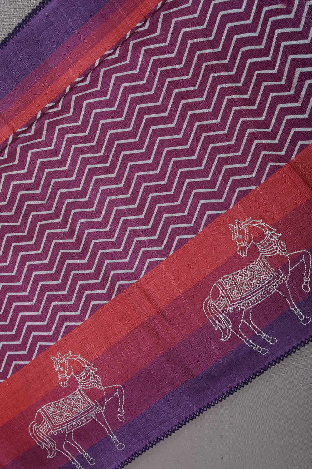 Image of A Plum-Pink Silk Saree