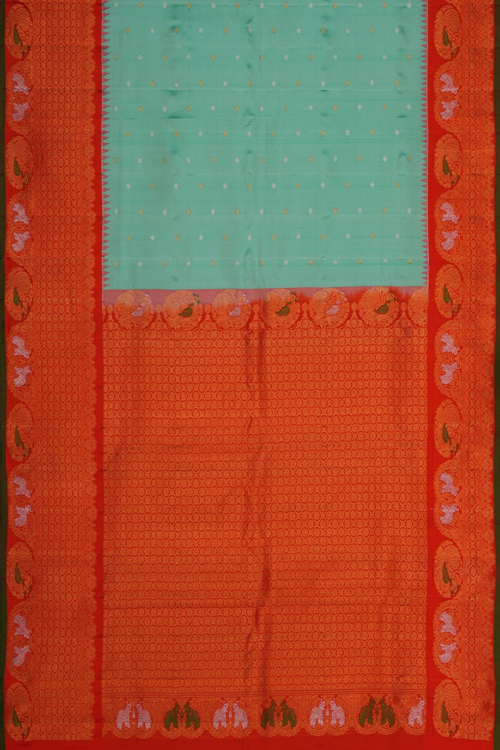 Image of Gadwal Silk Sea Green Saree