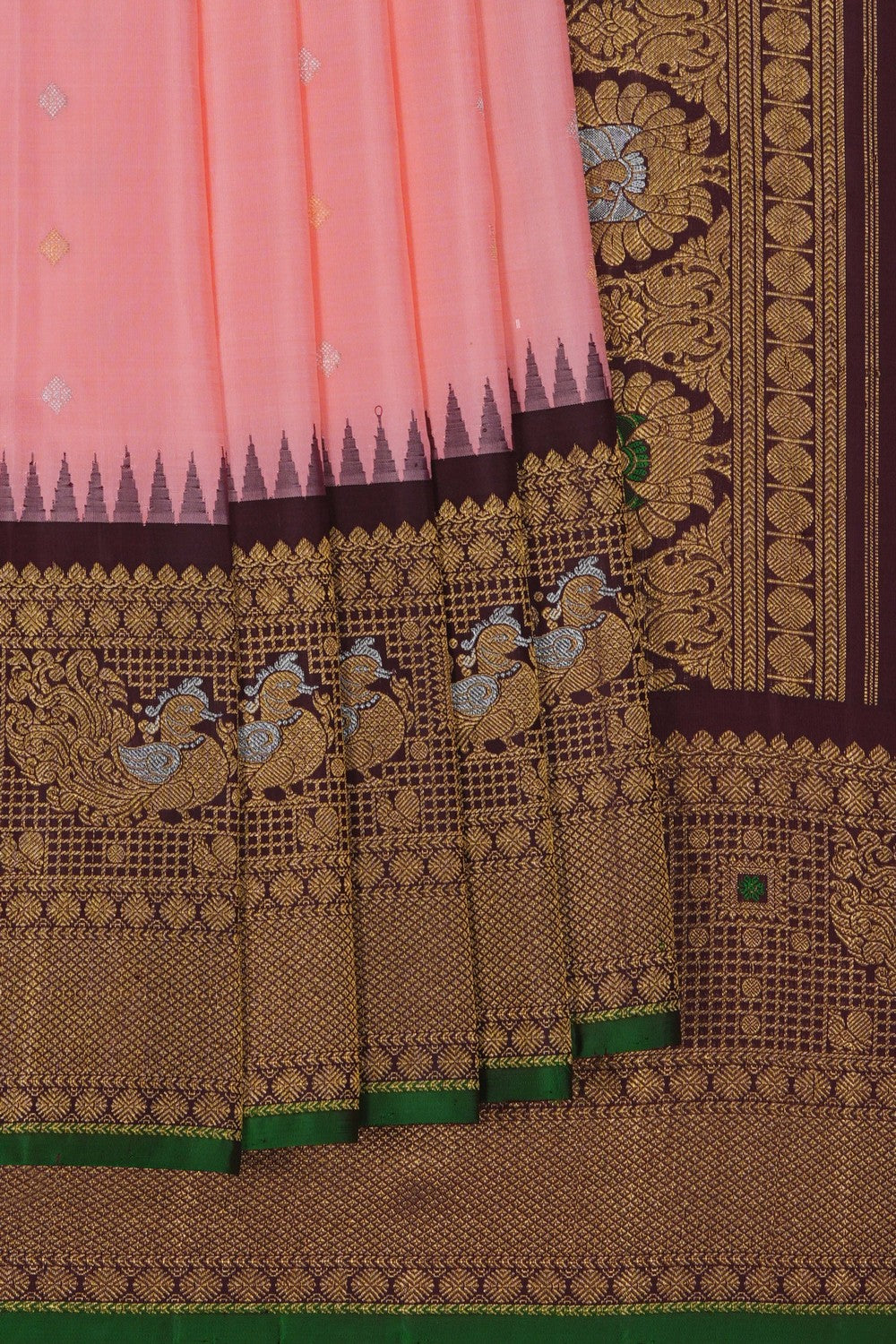 Image of Gadwal Silk Pink Saree