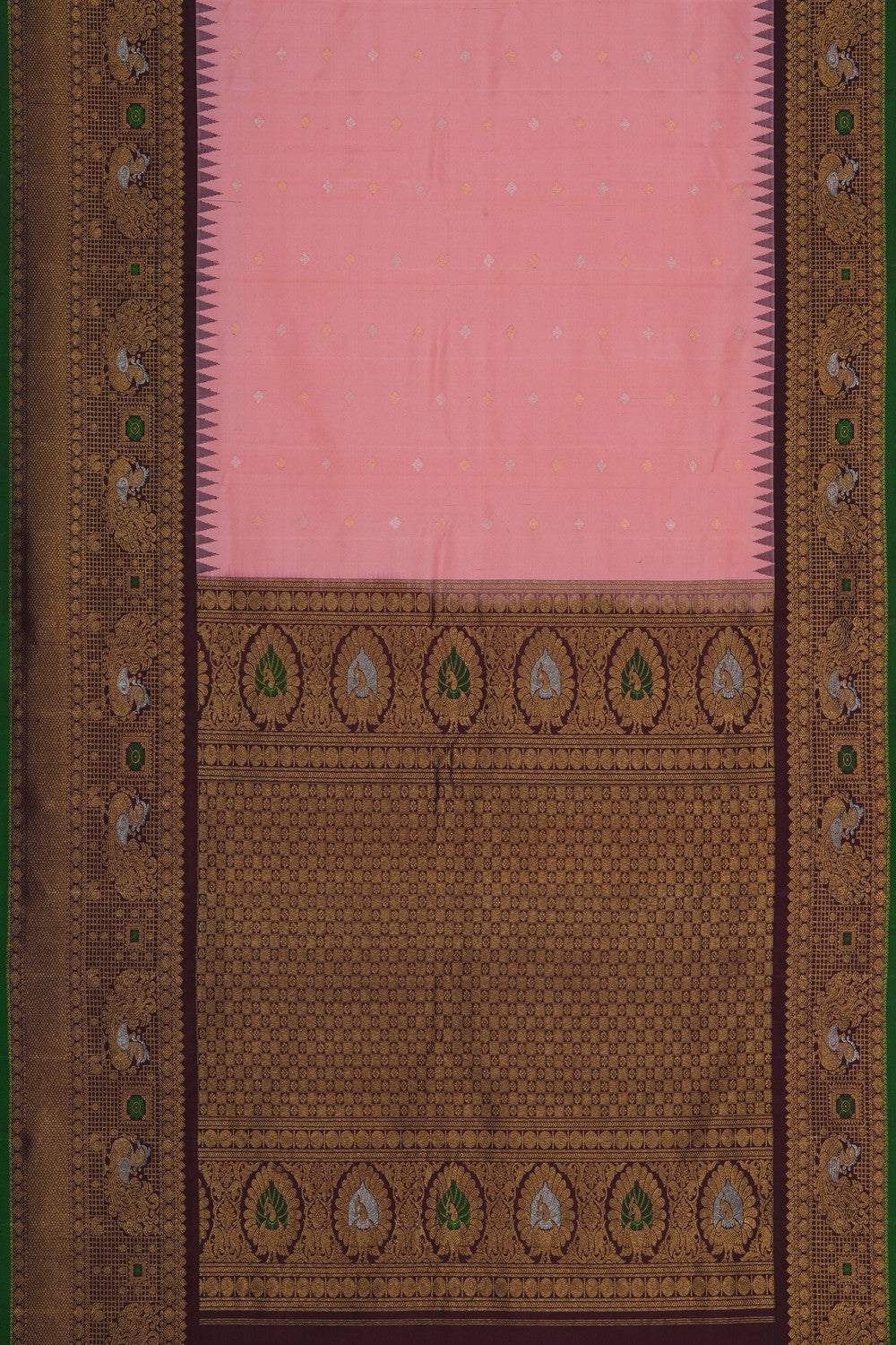 Image of Gadwal Silk Pink Saree