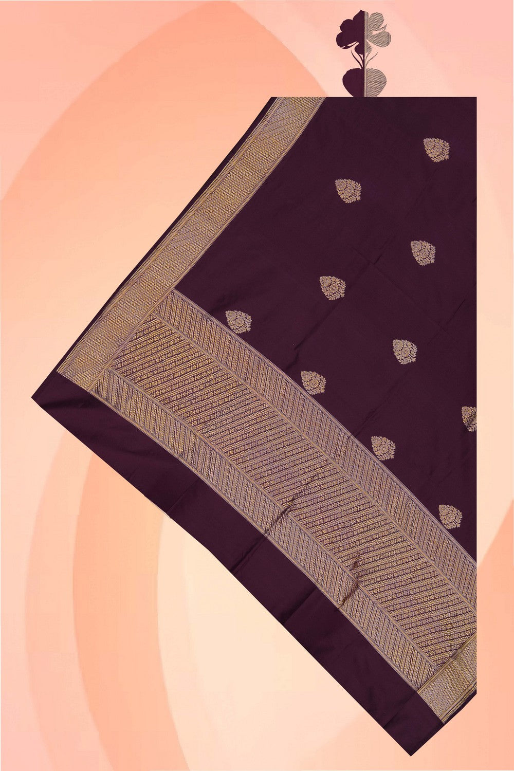 Image of Banarasi Silk Purple Dupatta