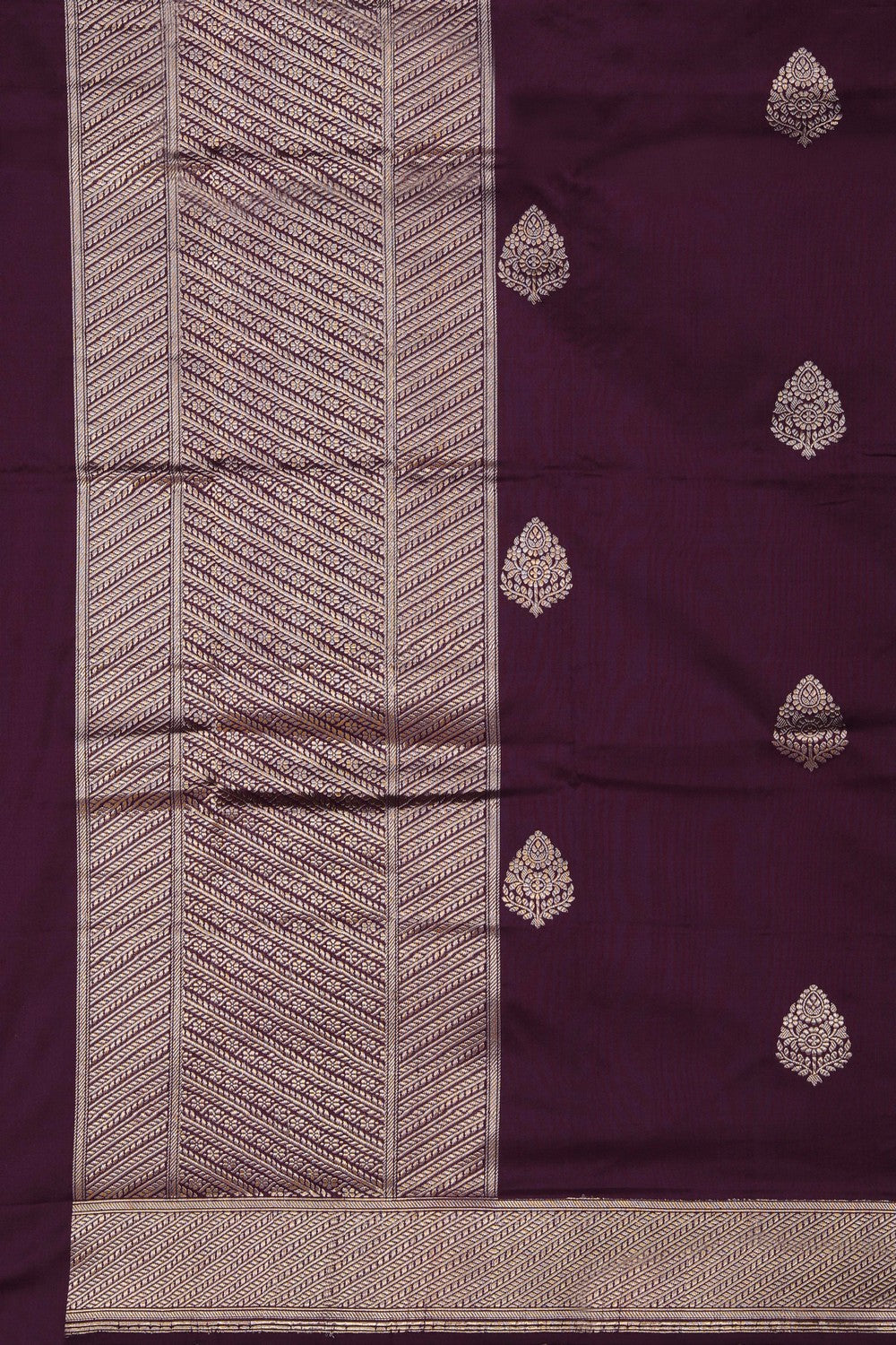Image of Banarasi Silk Purple Dupatta