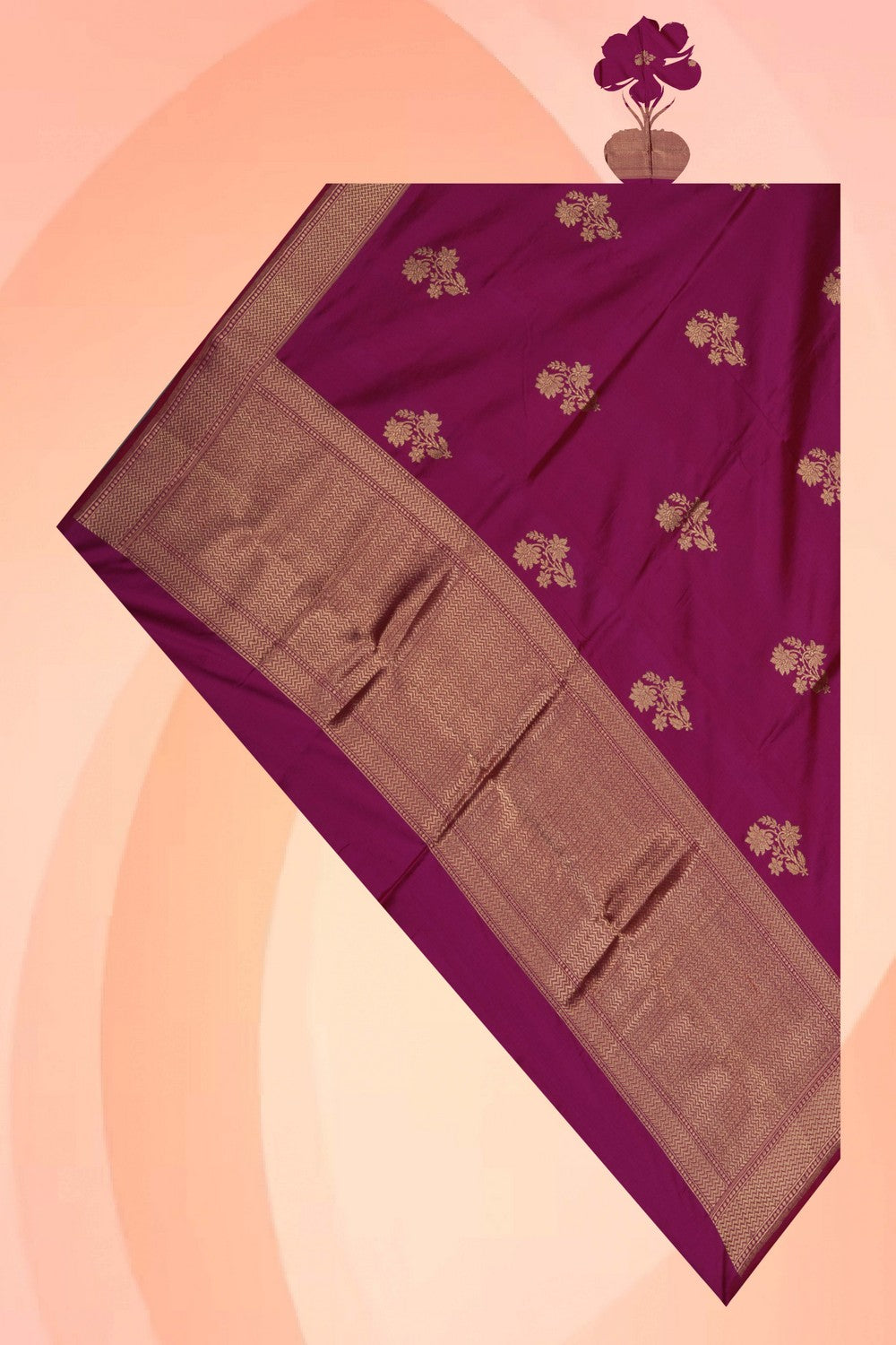 Image of Banarasi Silk Pink Dupatta