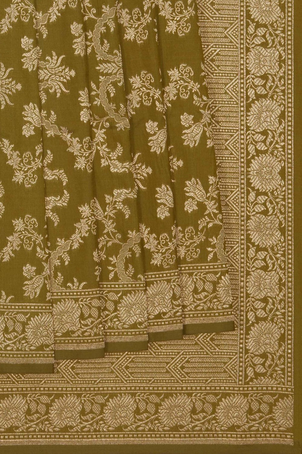 Image of Banarasi Silk Brocade Heena-Green Saree