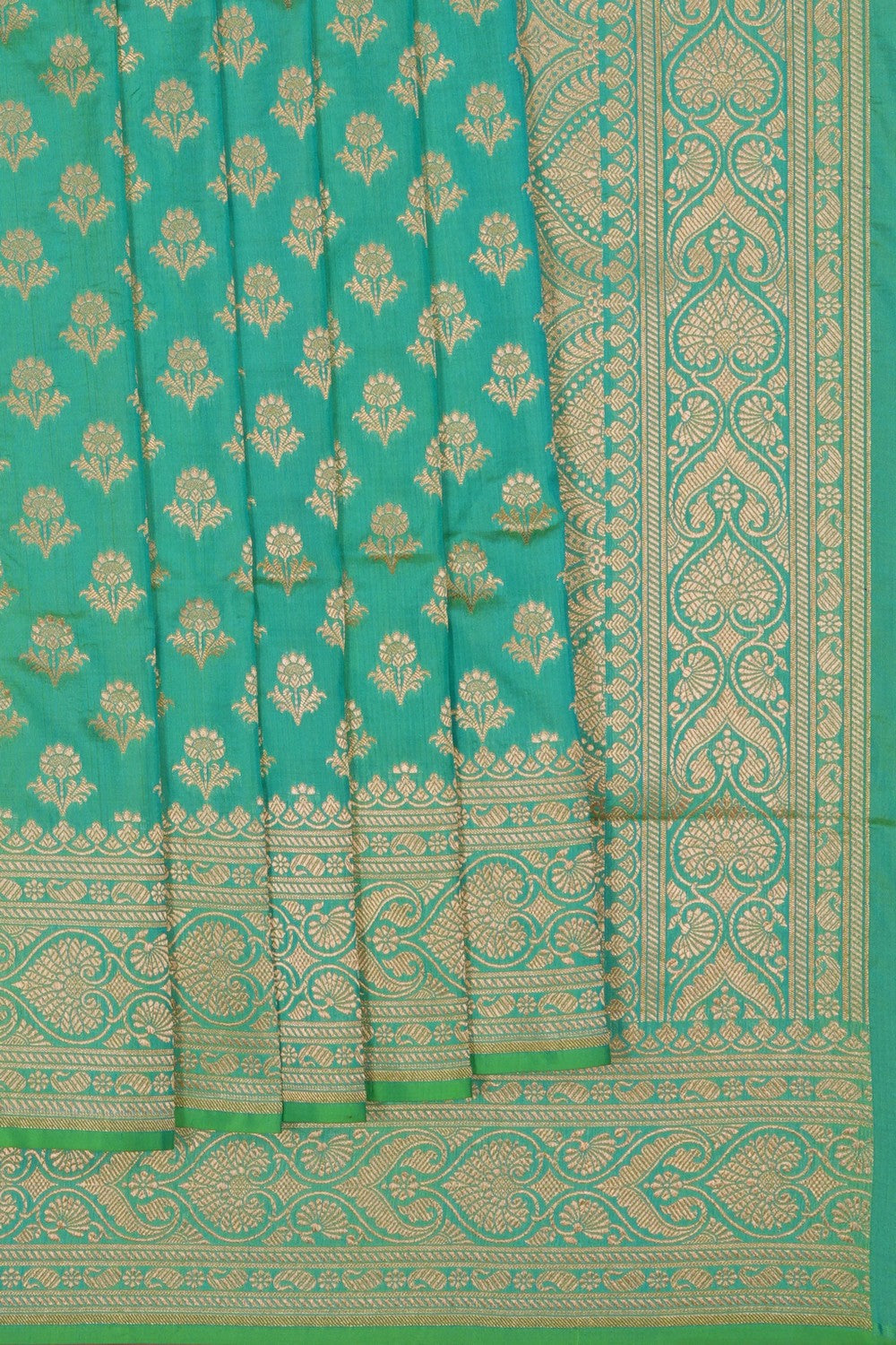 Image of Banarasi Silk Brocade Sea-Green Saree