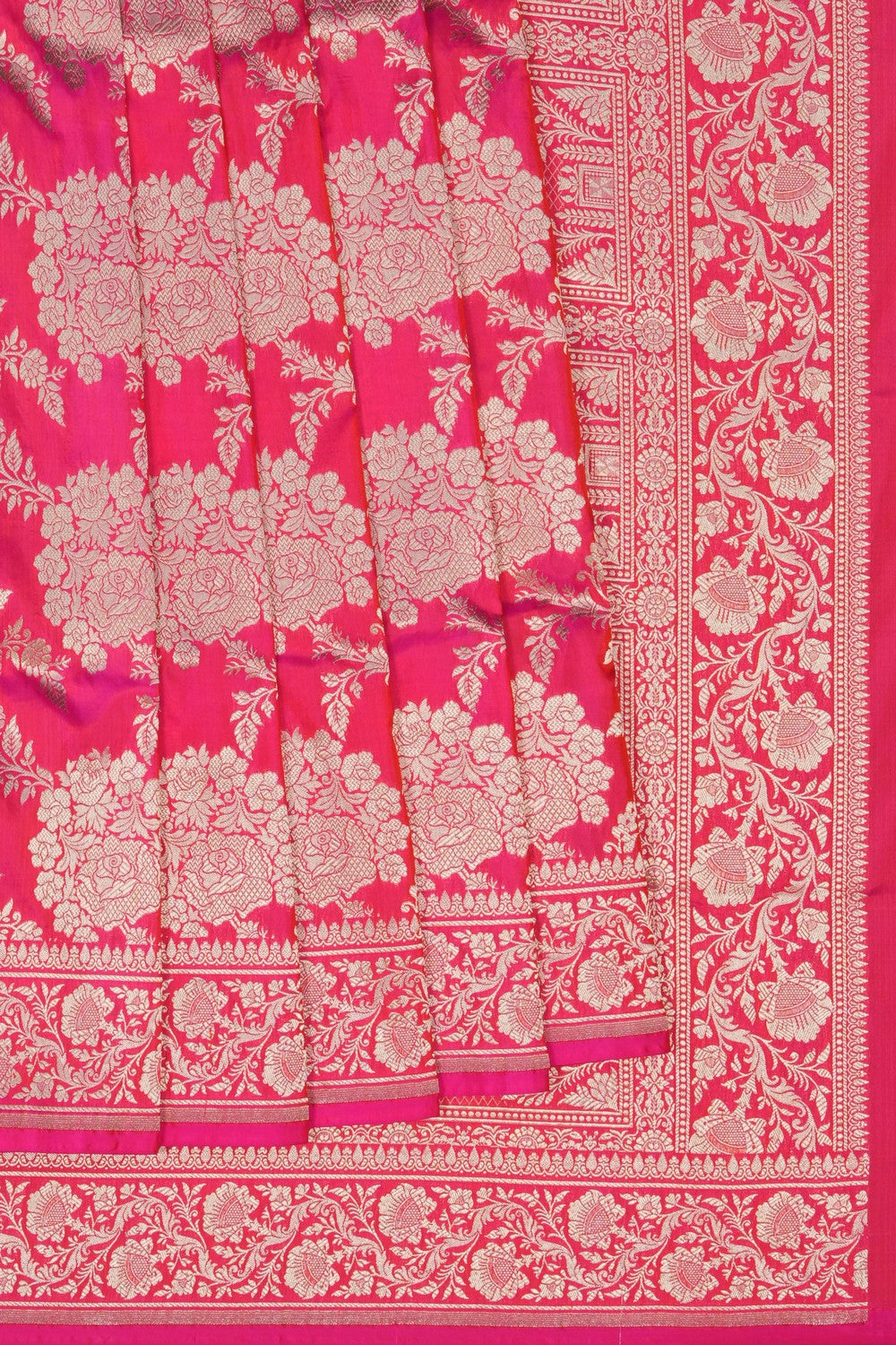 Image of Banarasi Silk Brocade Pink Saree