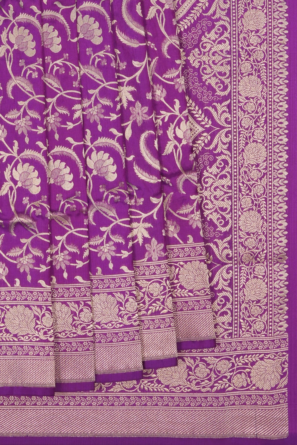 Image of Banarasi Silk Brocade Purple Saree