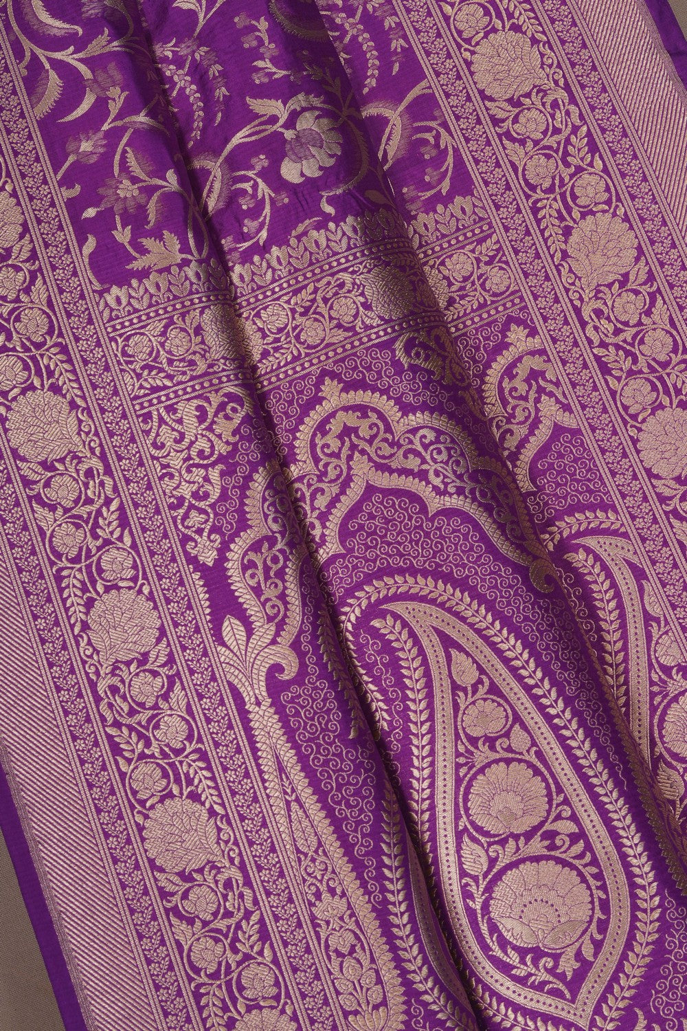 Image of Banarasi Silk Brocade Purple Saree