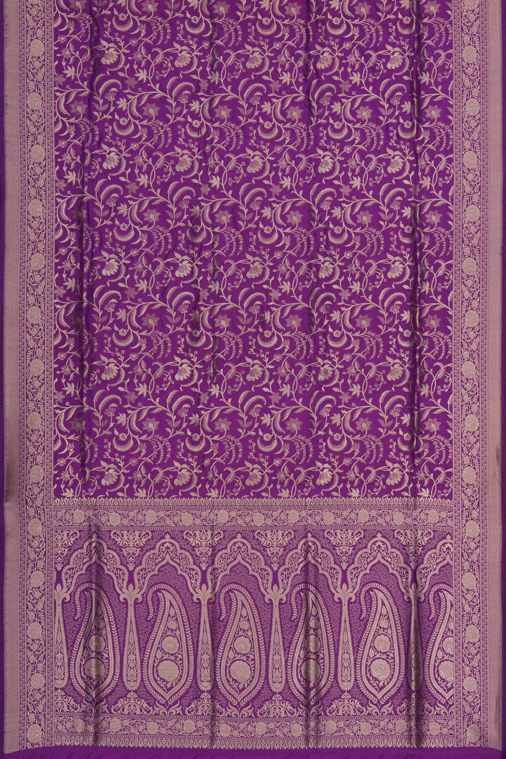 Image of Banarasi Silk Brocade Purple Saree