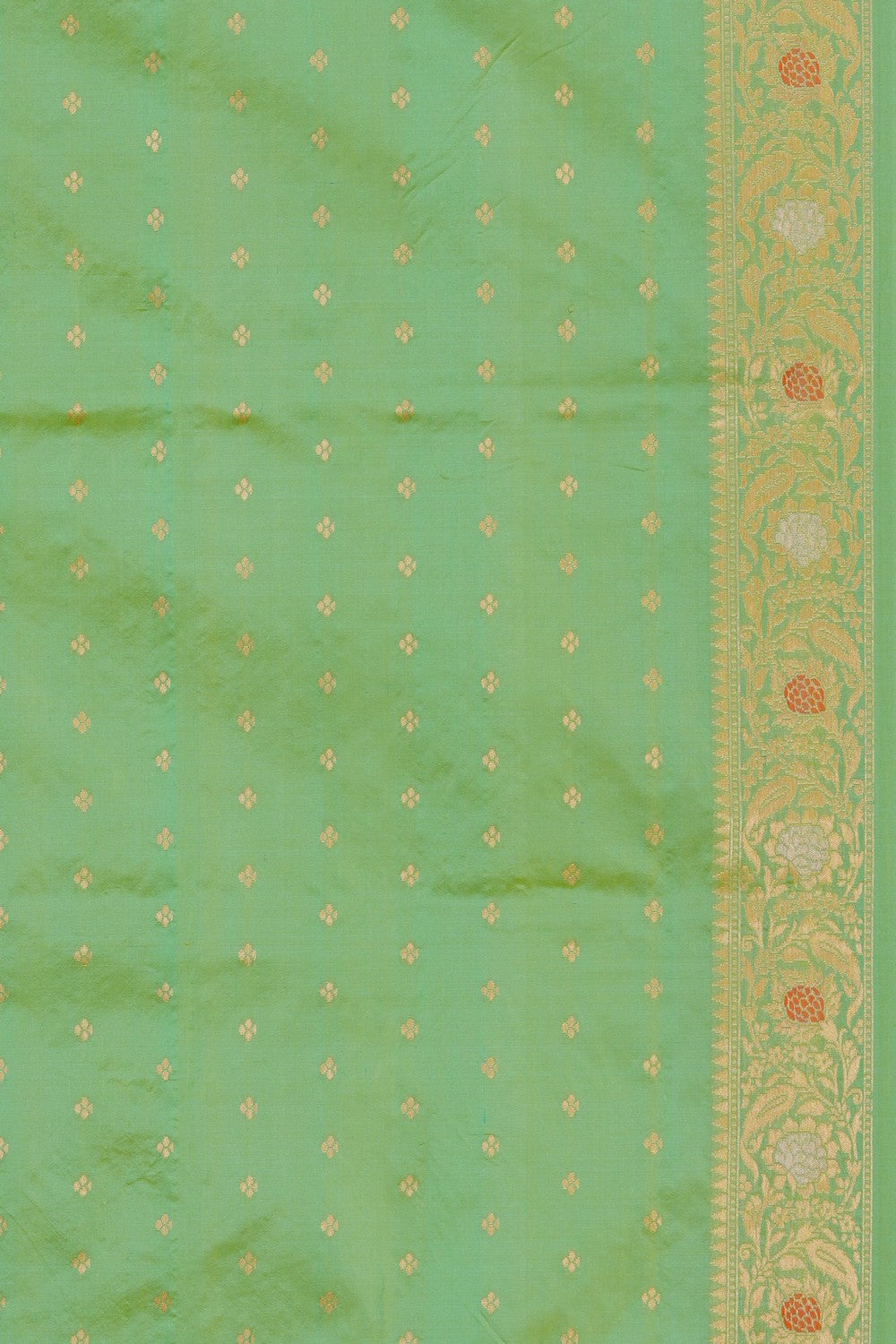 Image of Banarasi Silk Brocade Mint Green Saree