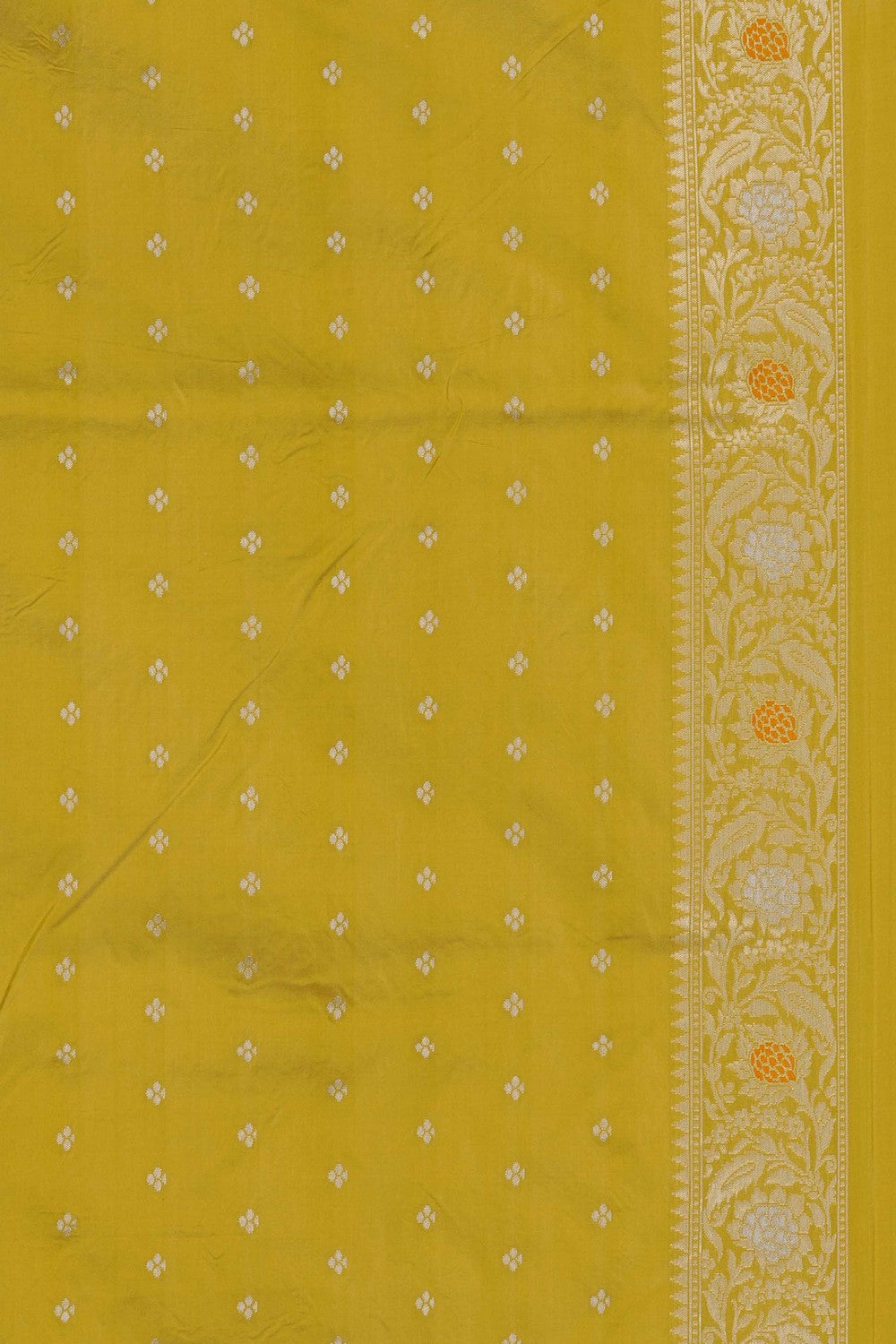 Image of Banarasi Silk Brocade Spring Green Saree