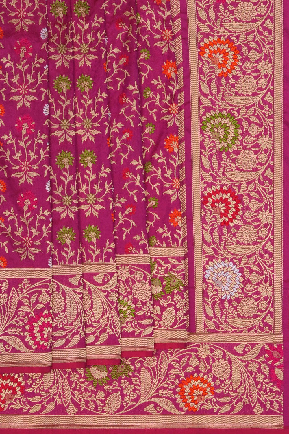 Image of Banarasi Silk Brocade Pink Saree