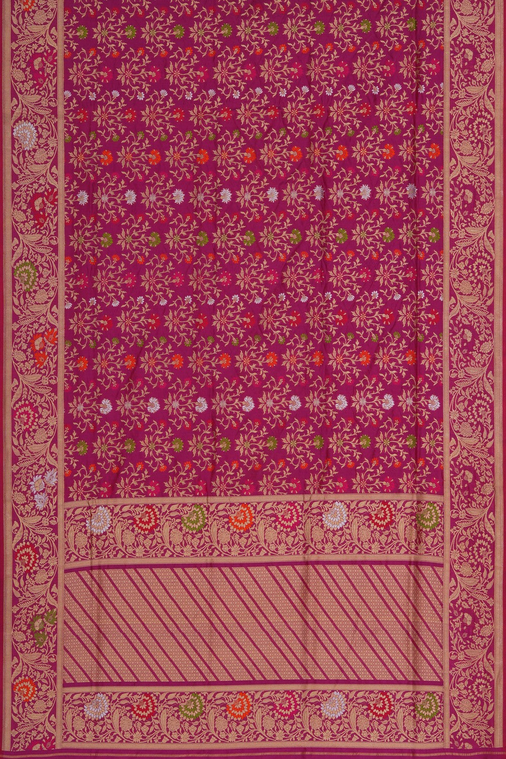 Image of Banarasi Silk Brocade Pink Saree