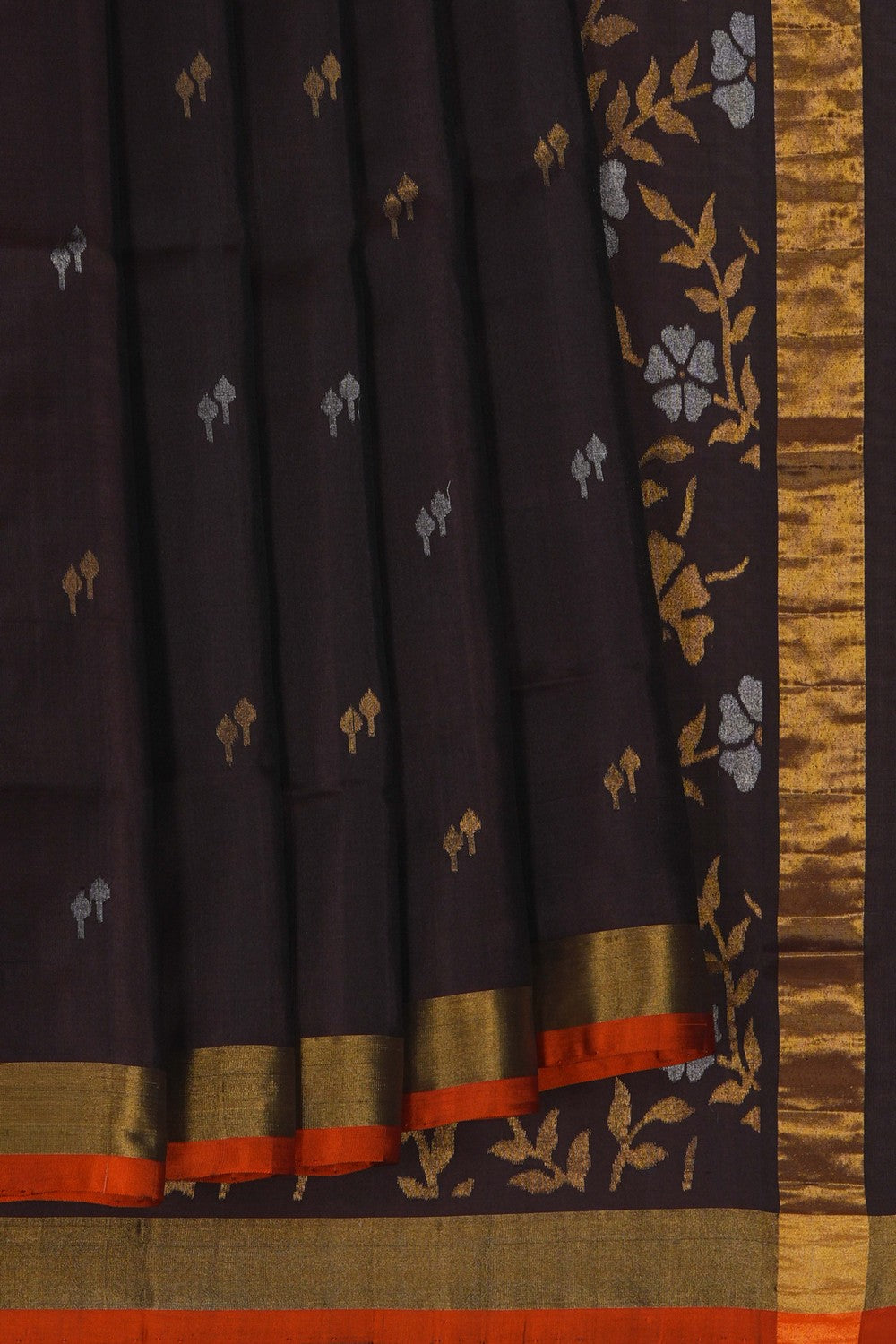 Image of Uppada Brocade Silk Brown Saree