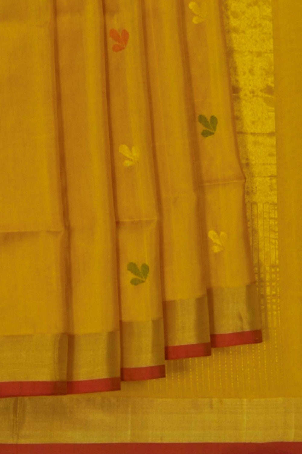 Image of Uppada Brocade Silk Mustard Saree