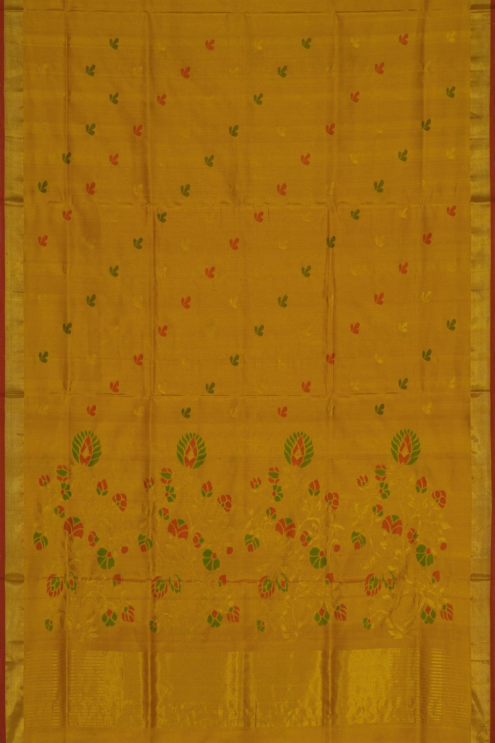 Image of Uppada Brocade Silk Mustard Saree