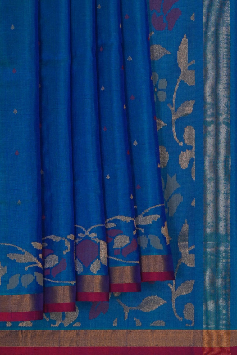 Image of Uppada Brocade Silk Blue Saree