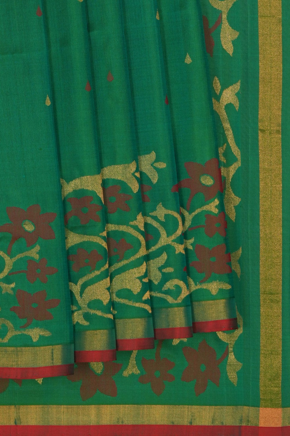 Image of Uppada Brocade Silk Green Saree