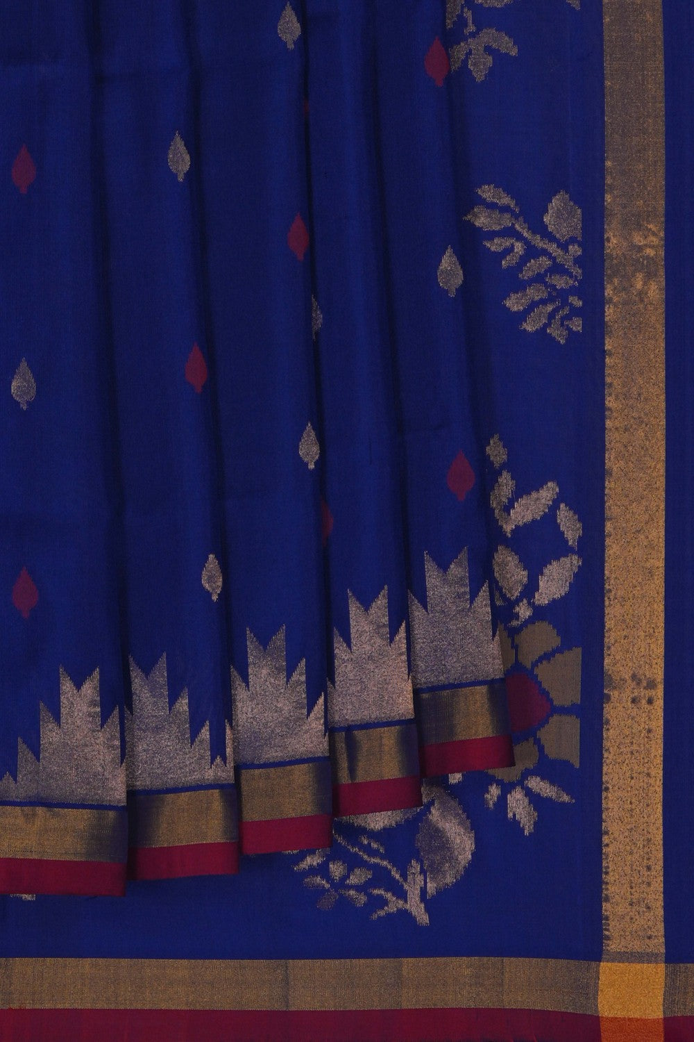 Image of Uppada Brocade Silk Indigo Blue Saree