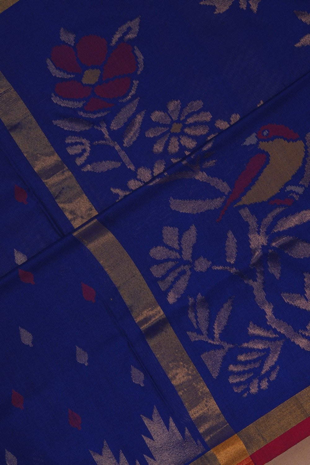 Image of Uppada Brocade Silk Indigo Blue Saree