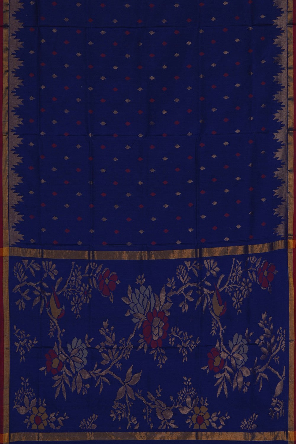 Image of Uppada Brocade Silk Indigo Blue Saree