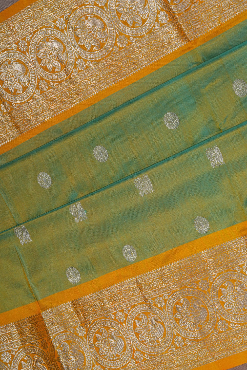Image of Venkatagiri Silk Sea Green Saree