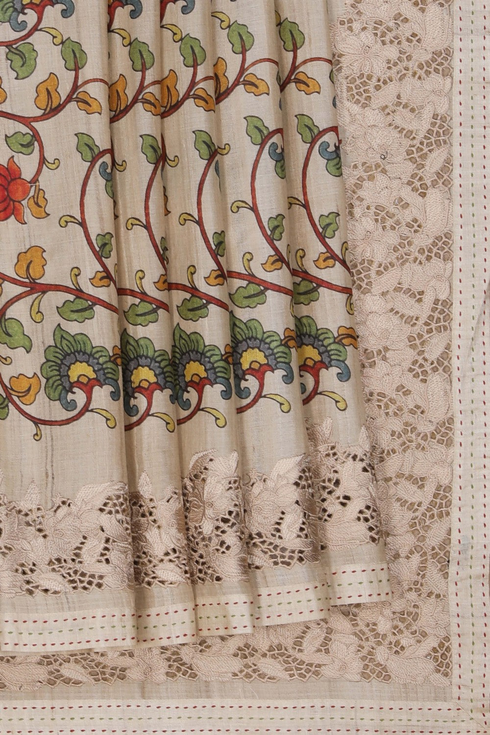 Image of Tussar Silk Beige Saree