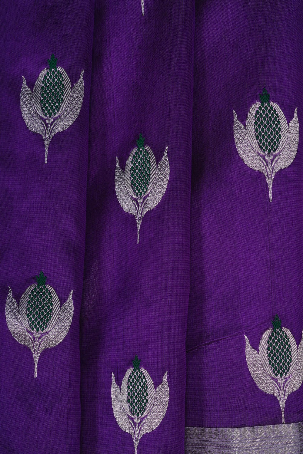Image of Chanderi Silk Purple Saree
