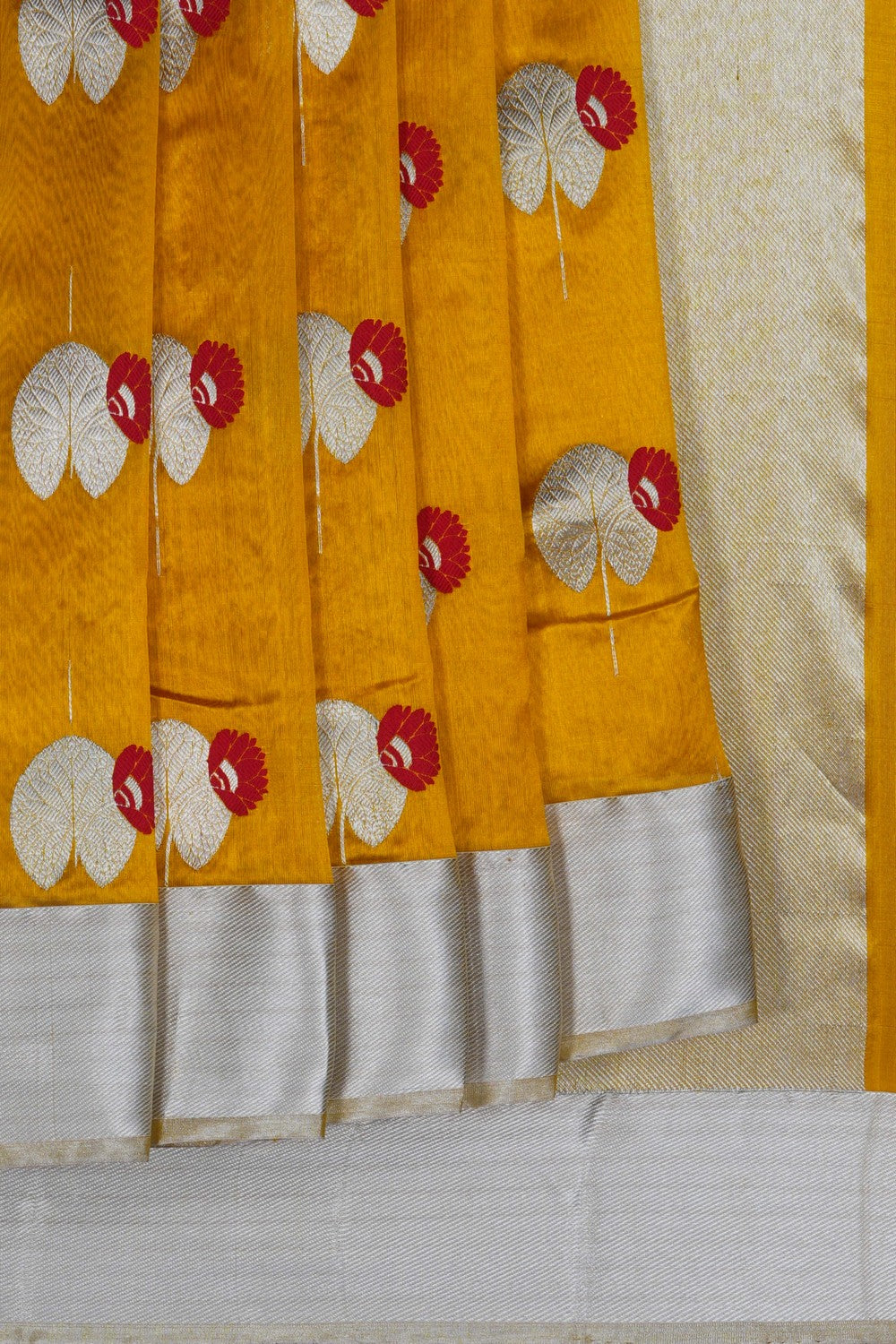 Image of Chanderi Silk Mustard Saree