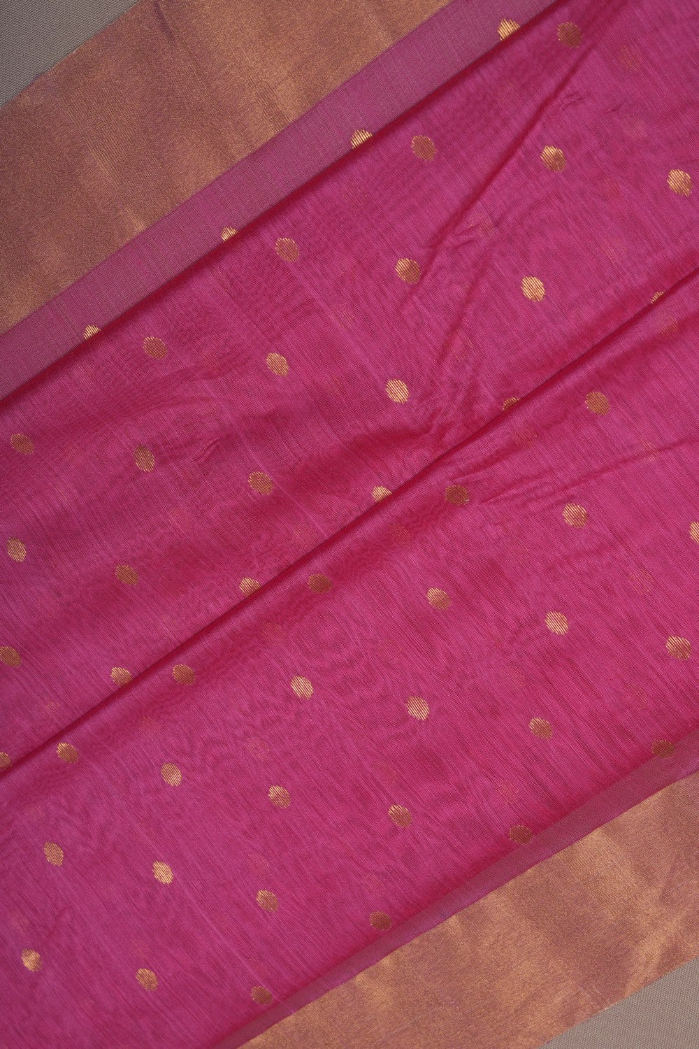 Image of Chanderi Silk Cotton Pink Saree