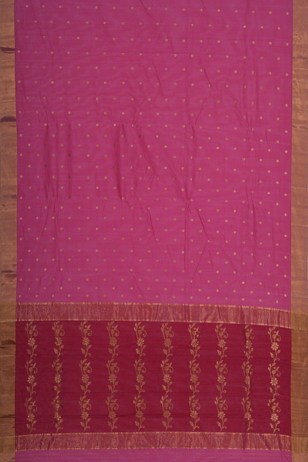 Image of Chanderi Silk Cotton Pink Saree