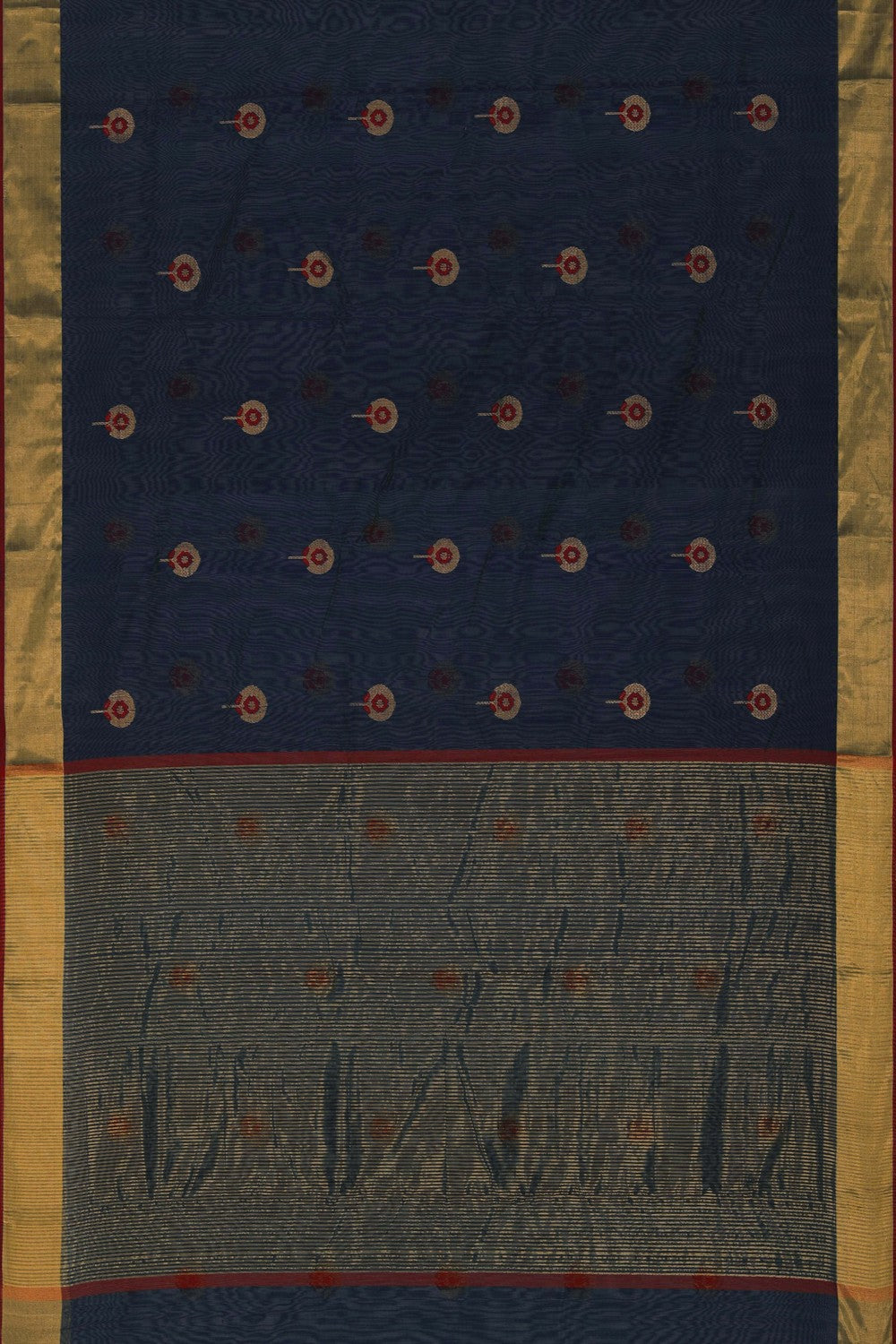 Image of Chanderi Silk Cotton Blue Saree