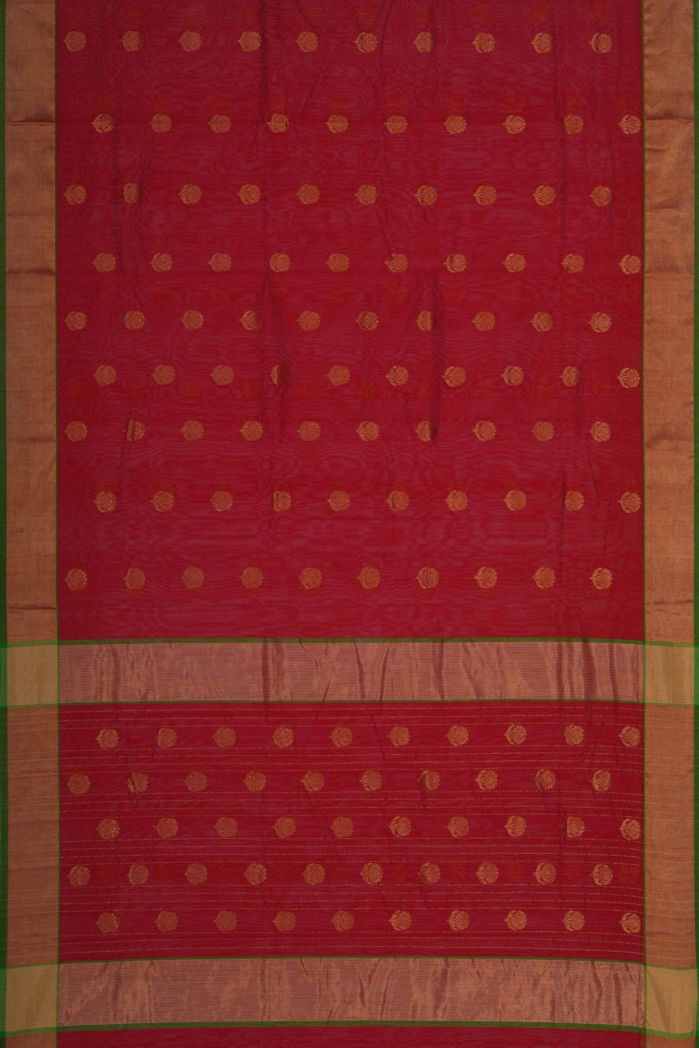 Image of Chanderi Silk Cotton Red Saree