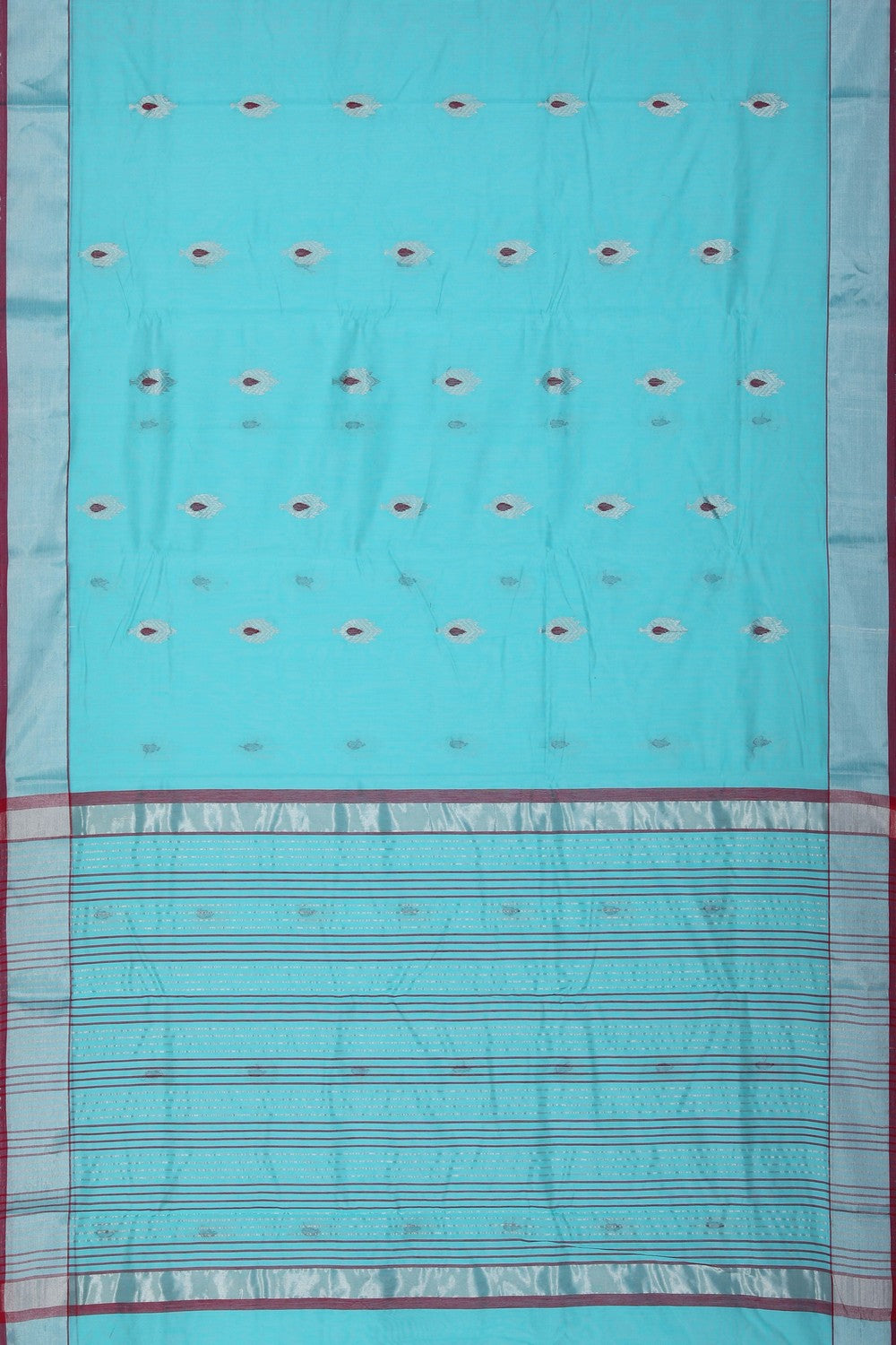 Image of Chanderi Silk Cotton Turquoise Green Saree