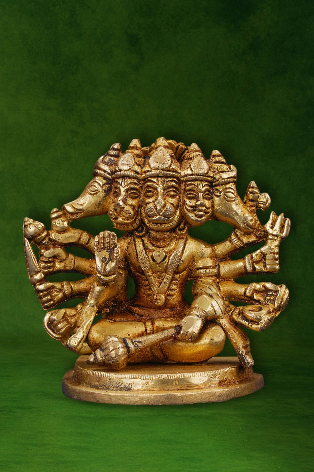 Image of Handcrafted Brass Panchmukhi Hanuman Idol