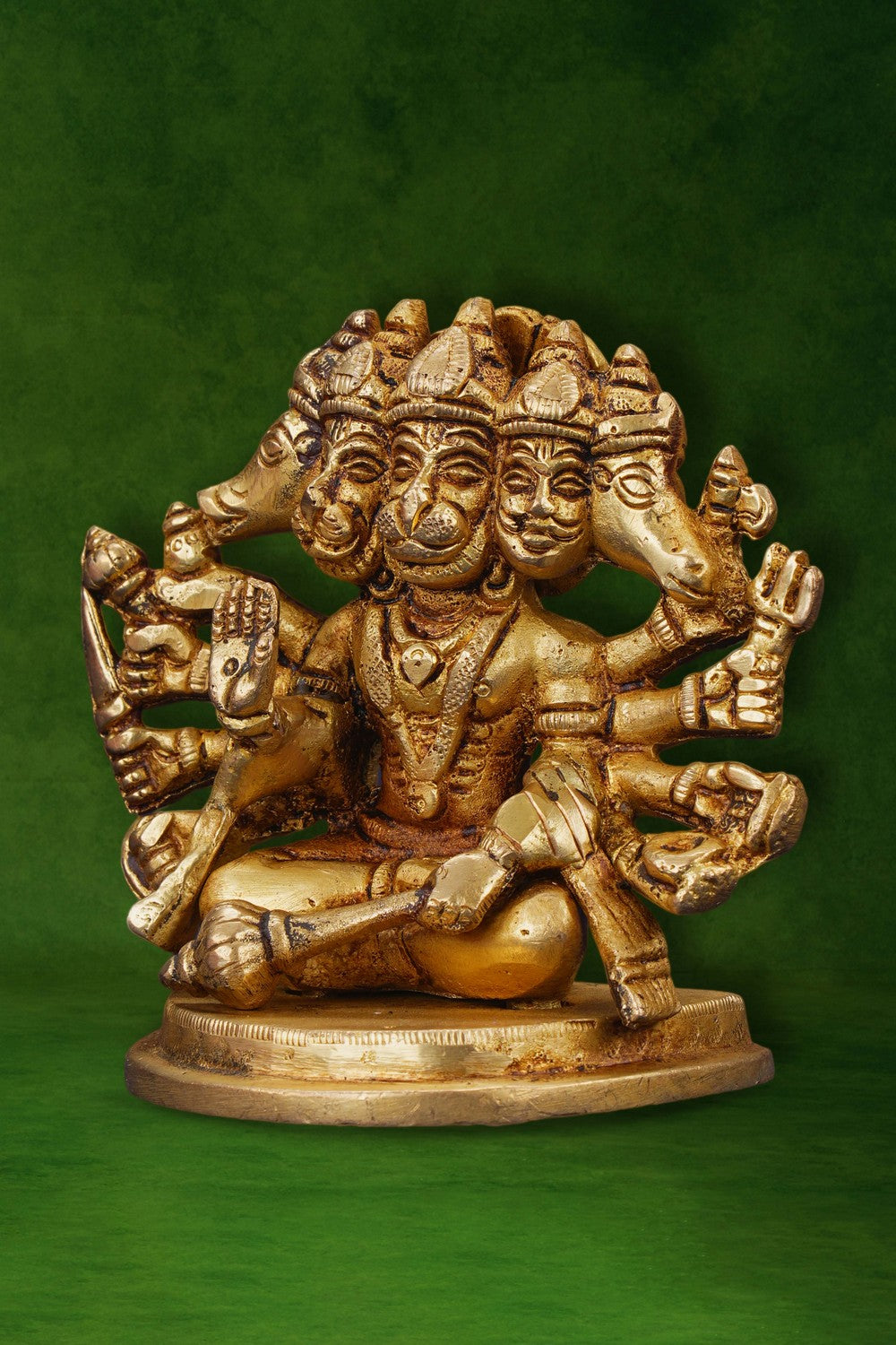Image of Handcrafted Brass Panchmukhi Hanuman Idol