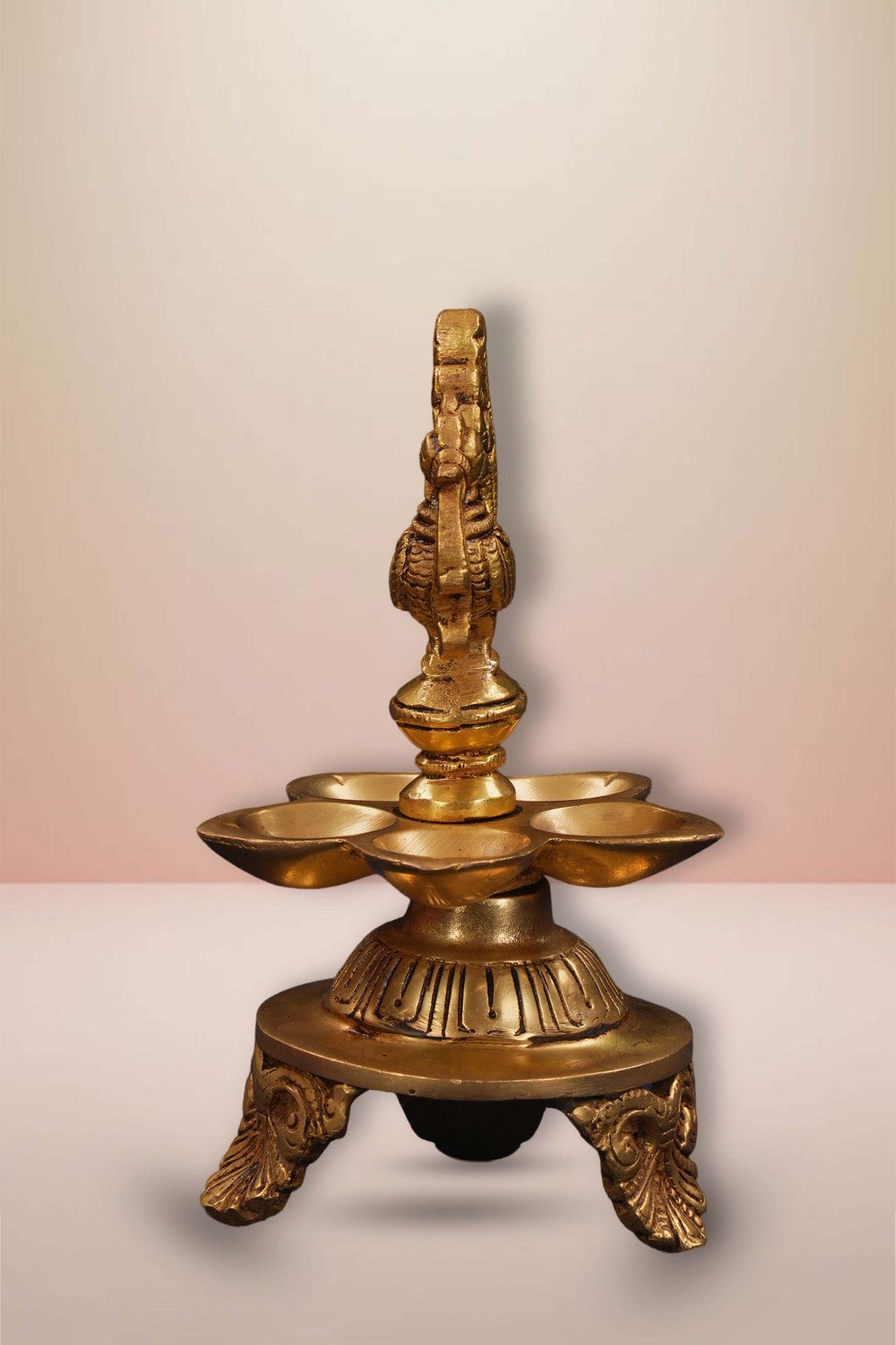 Image of Brass Annapakshi Casted Mehnoor Oil Lamp