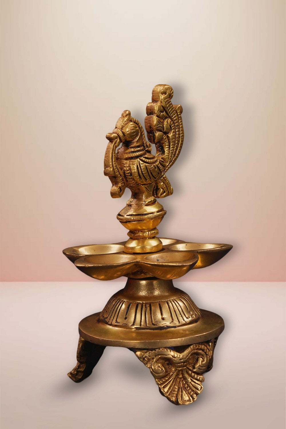 Image of Brass Annapakshi Casted Mehnoor Oil Lamp