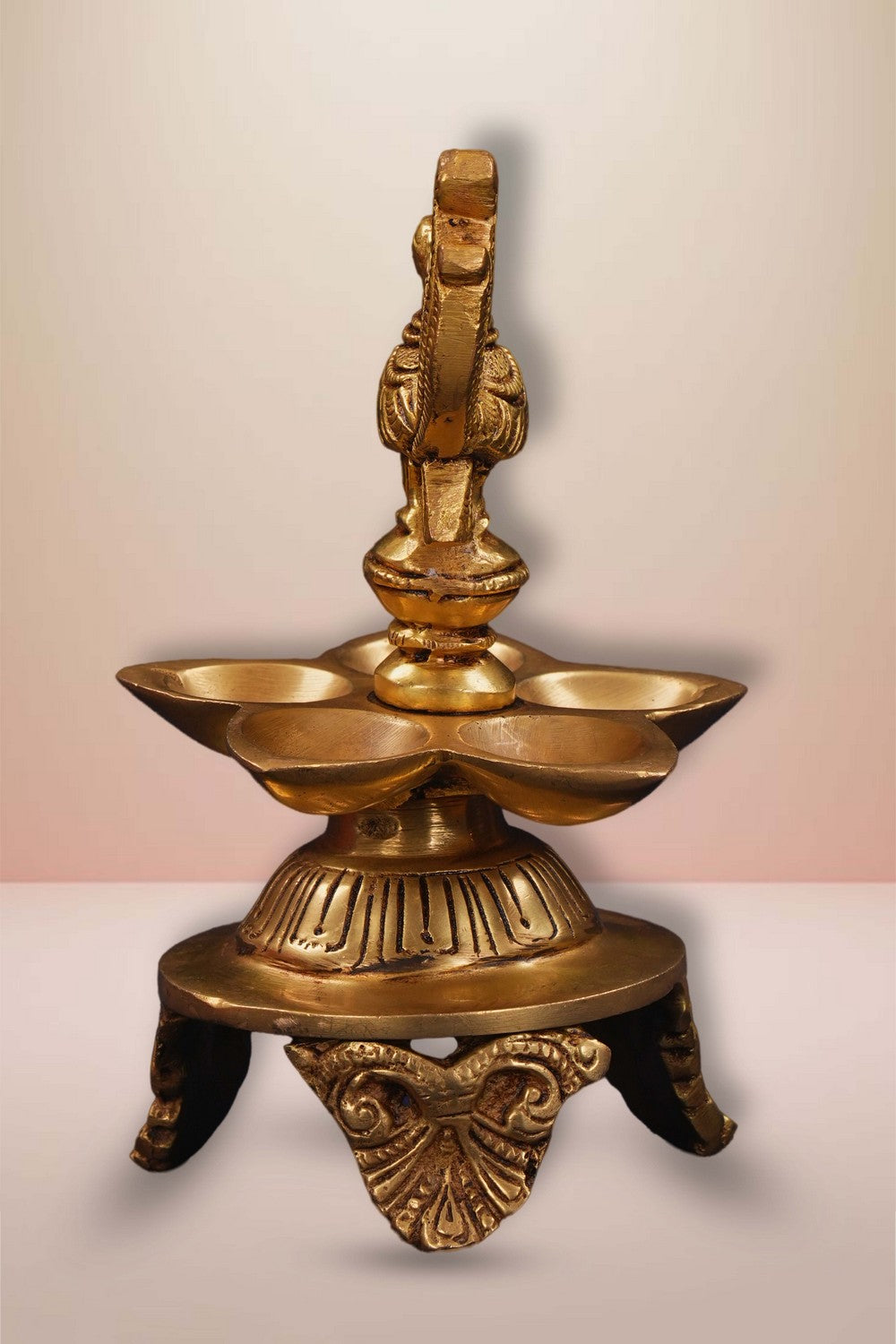 Image of Brass Annapakshi Casted Mehnoor Oil Lamp