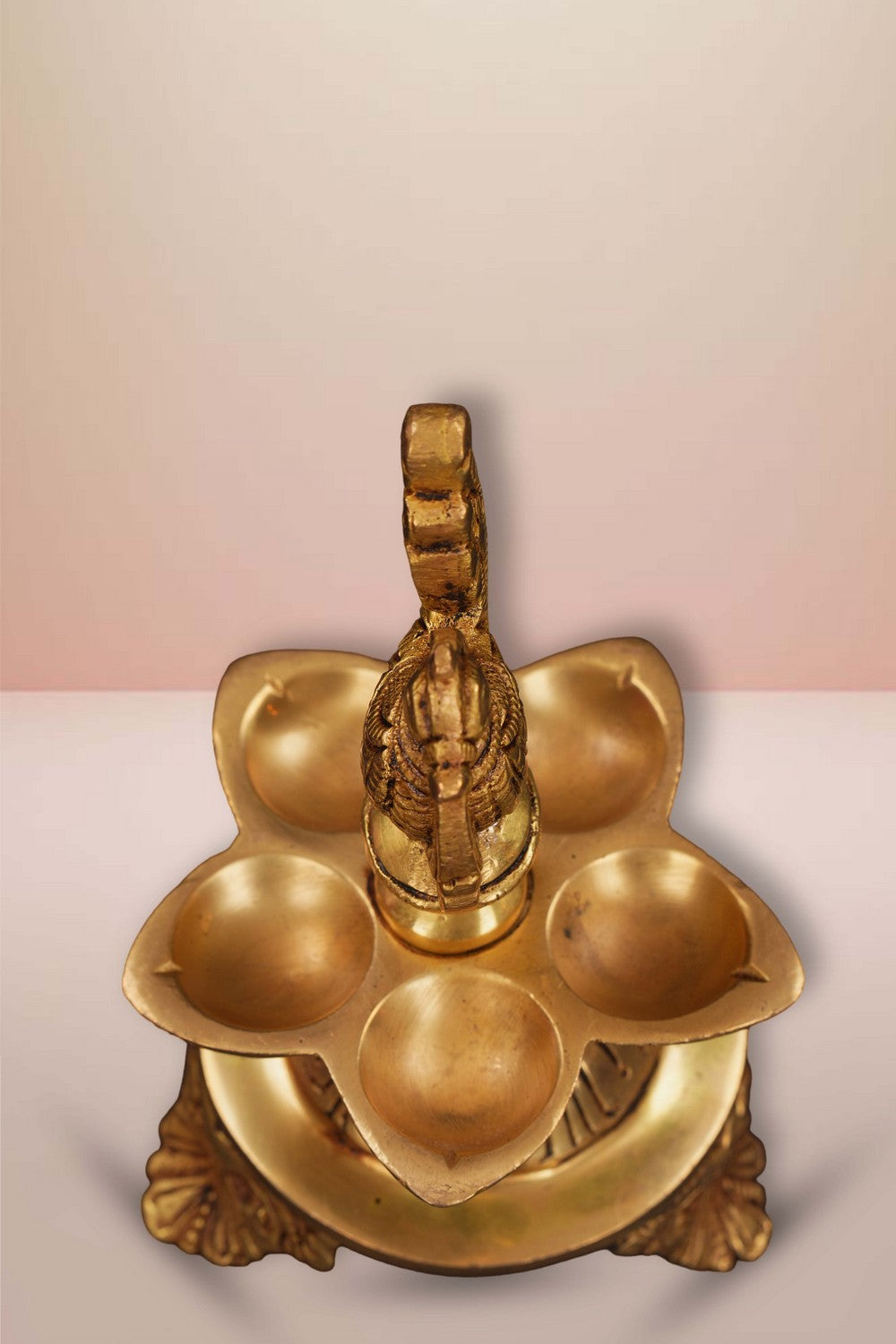 Image of Brass Annapakshi Casted Mehnoor Oil Lamp