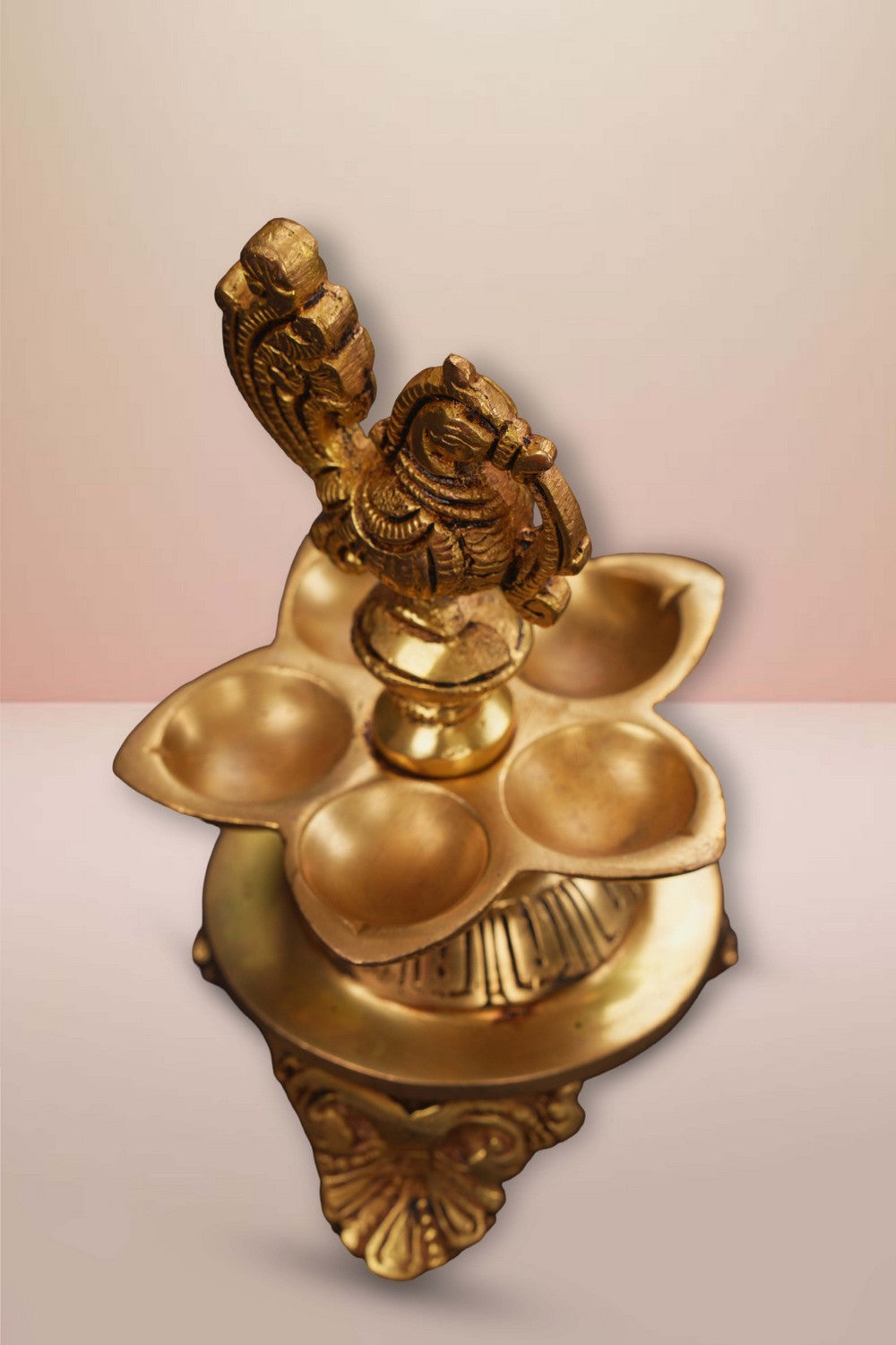 Image of Brass Annapakshi Casted Mehnoor Oil Lamp