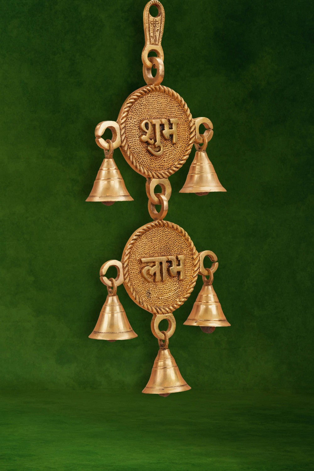 Image of Brass Shubh Labh Wall hanging with bells