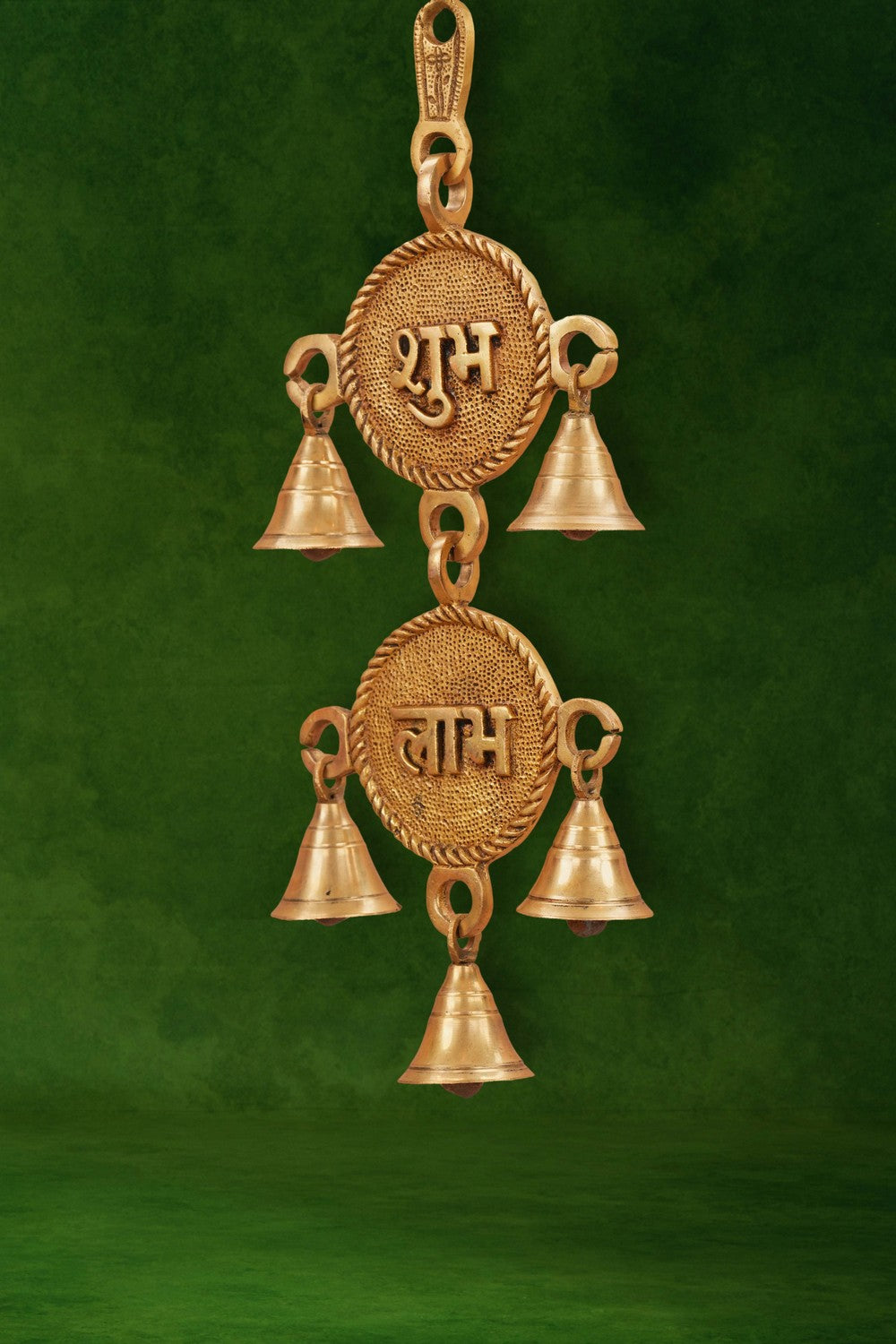 Image of Brass Shubh Labh Wall hanging with bells