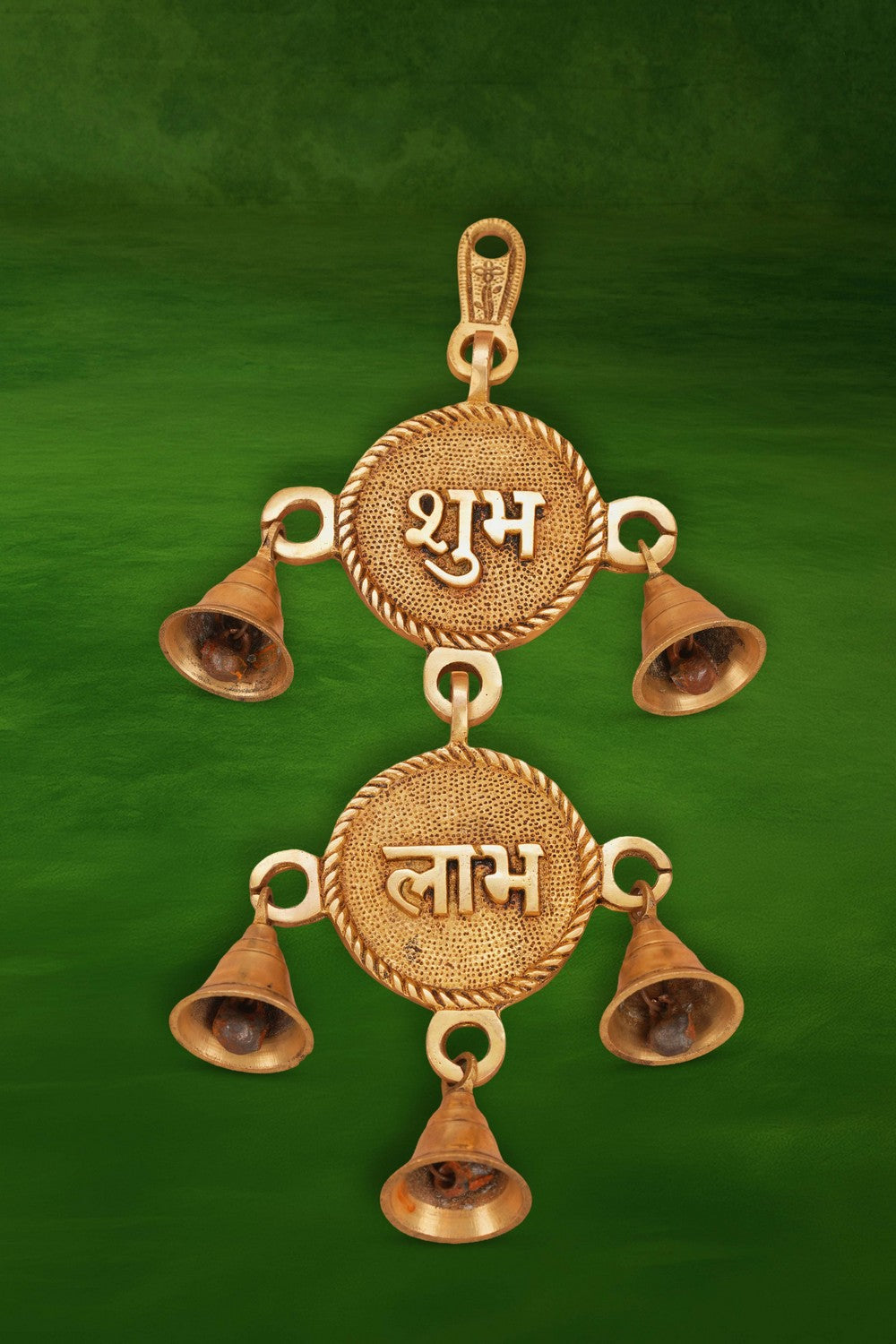 Image of Brass Shubh Labh Wall hanging with bells