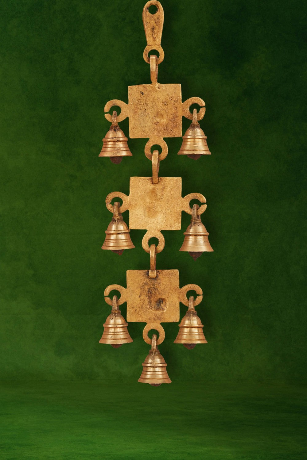 Image of Brass vintage Lakshmi Ganesha Saraswati wall hanging