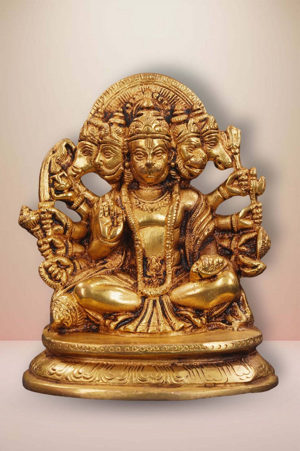 Image of Handcrafted Brass Panchmukhi Hanuman Idol