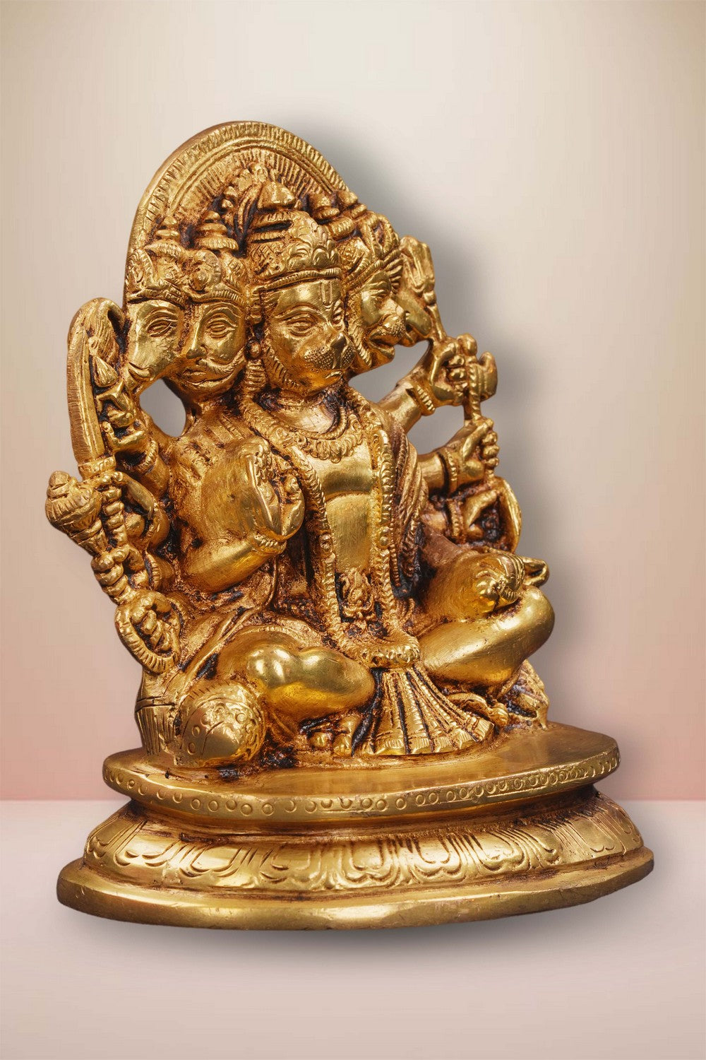 Image of Handcrafted Brass Panchmukhi Hanuman Idol