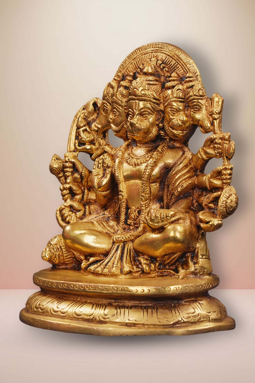 Image of Handcrafted Brass Panchmukhi Hanuman Idol