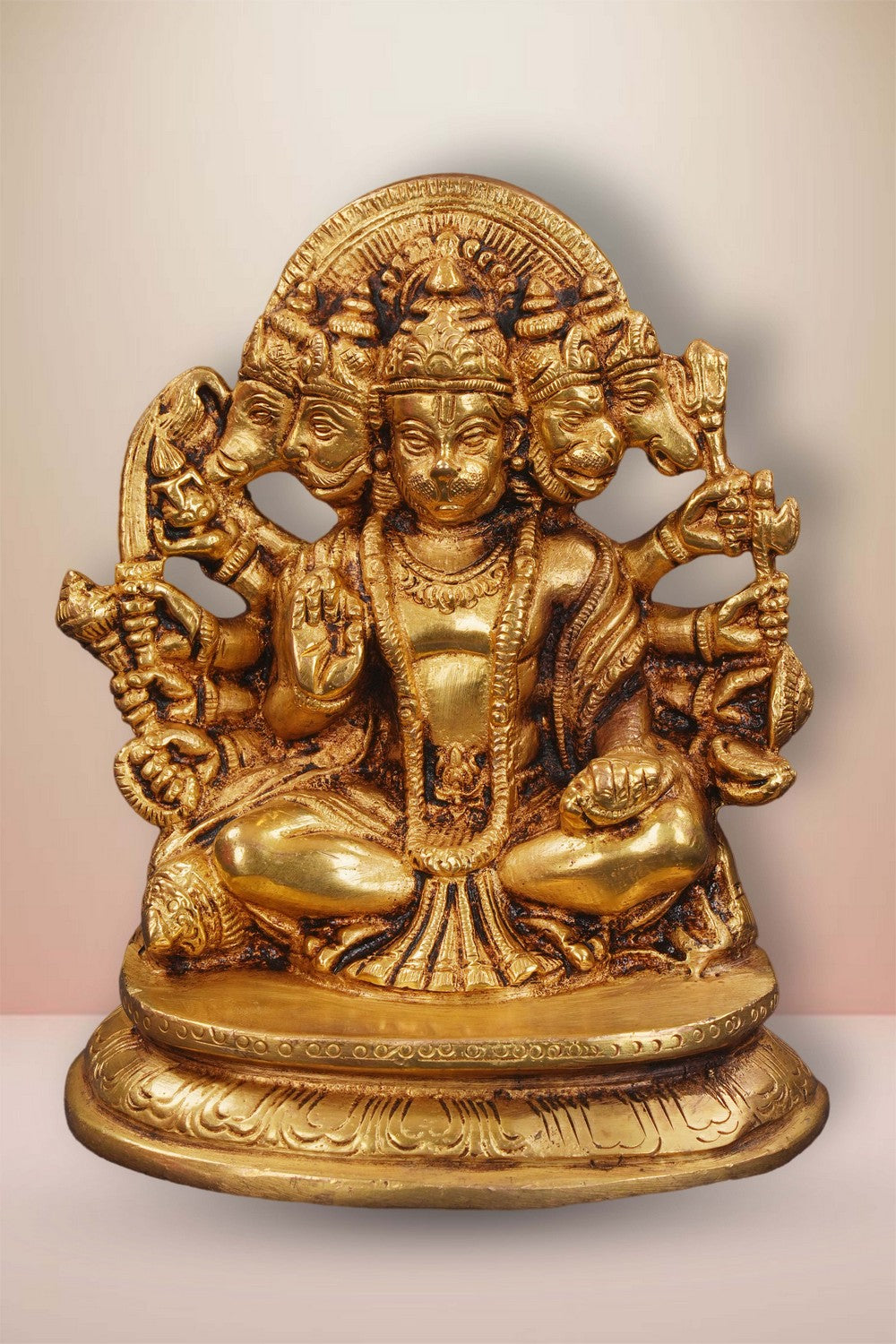 Image of Handcrafted Brass Panchmukhi Hanuman Idol