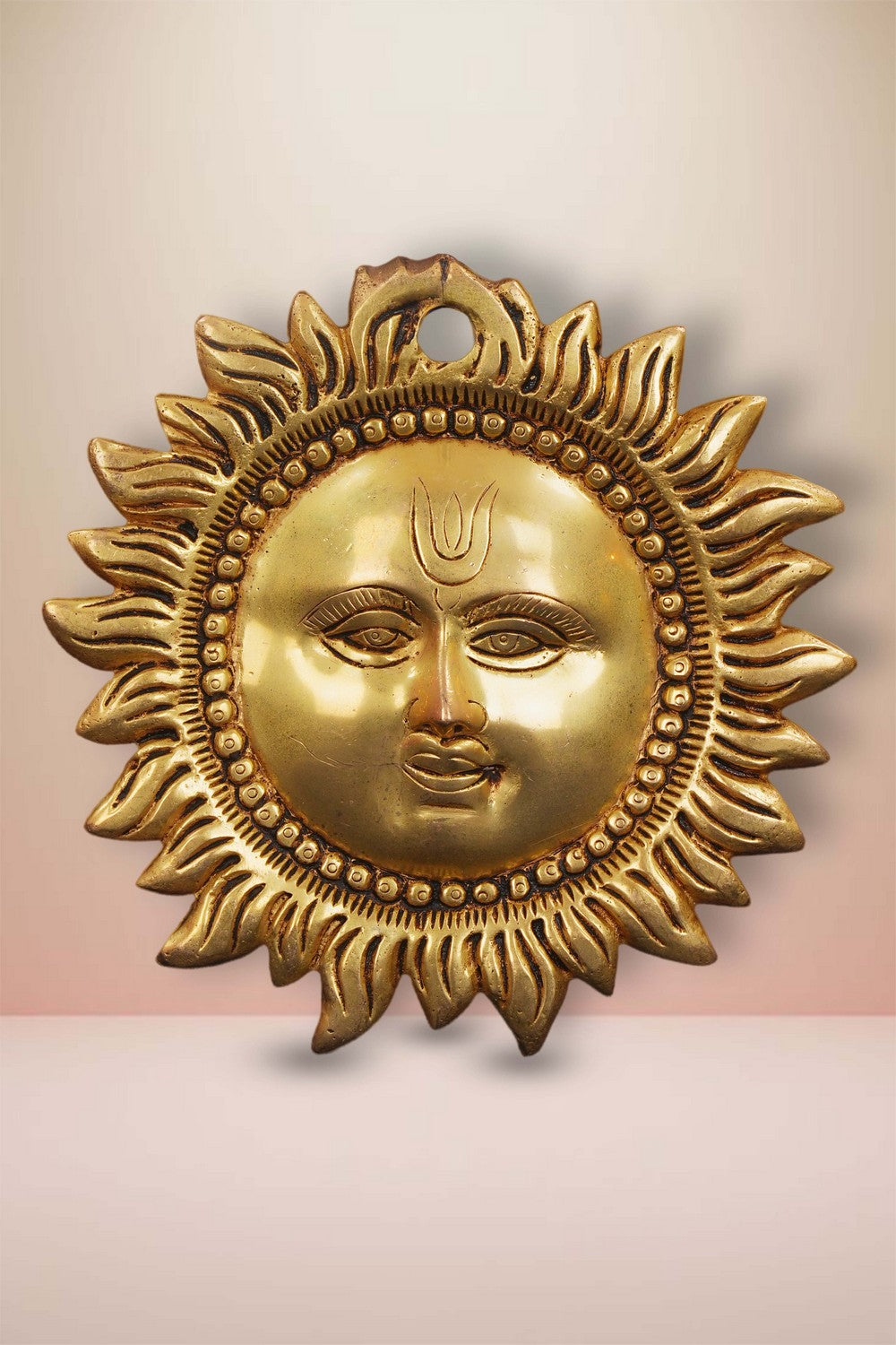 Image of Brass Sun Face Wall Hanging